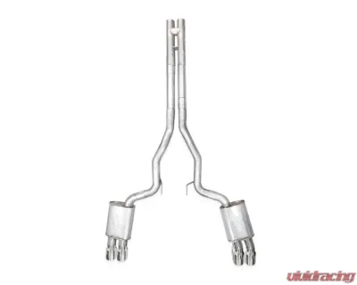 Stainless Works Catback Quad Tips Redline Sound H-Pipe Factory Connect Mustang GT 2024-2025 - M24QUADHFCR
