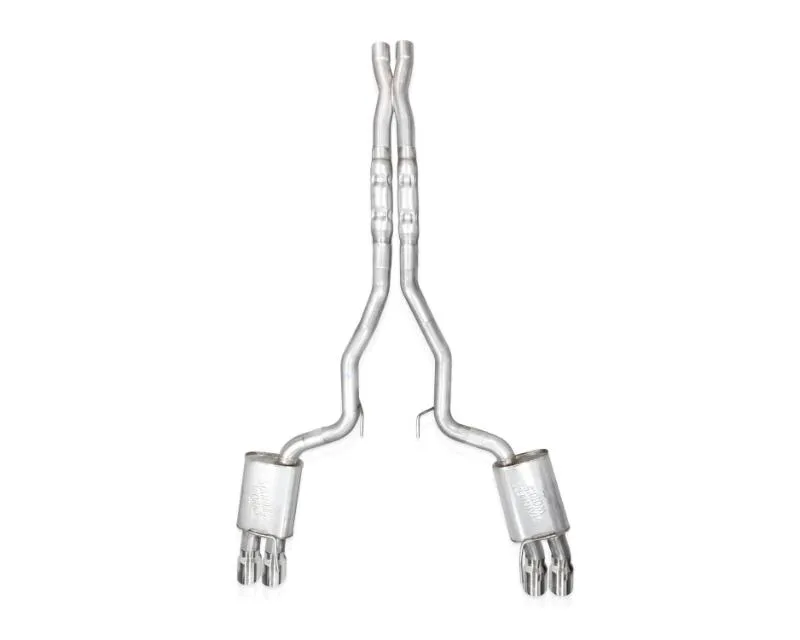 Stainless Works Catback Quad Tips Legend Sound X-Pipe Factory Connect Mustang GT 2024-2025 - M24QUADXFCL