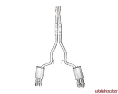 Stainless Works Catback Quad Tips Legend Sound X-Pipe Factory Connect Mustang GT 2024-2025 - M24QUADXFCL