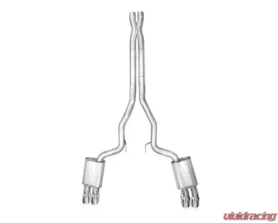 Stainless Works Catback Quad Tips Redline Sound X-Pipe Performance Connect Mustang GT 2024-2025 - M24QUADXPCR
