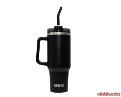 MagnaFlow 40oz Roadie Tumbler, Black Stainless Steel, Wide-Grip Handle, Soft-Touch Straw - 2747