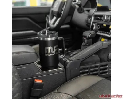 MagnaFlow 40oz Roadie Tumbler, Black Stainless Steel, Wide-Grip Handle, Soft-Touch Straw - 2747