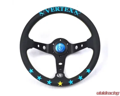 Vertex Blue / Mint 7 Star Steering Wheel 330mm Deep Dish - STW-7STR-BM