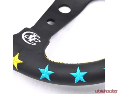 Vertex Blue / Mint 7 Star Steering Wheel 330mm Deep Dish - STW-7STR-BM