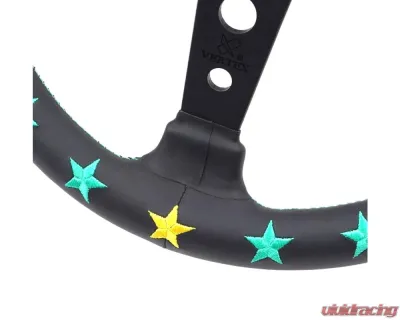 Vertex Blue / Mint 7 Star Steering Wheel 330mm Deep Dish - STW-7STR-BM