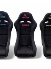 Vertex X Bride Black with Gold Logo FRP Silver Back Zeta IV Classic Seat                                     - ST-VXB-ZT4C-BG-FRP - Image 2