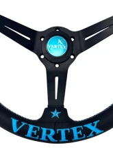 Vertex Vertea Blue 340x70mm Deep 6-Star Leather Steering Wheel                                     - STW-6STR-BLU-LTR - Image 2