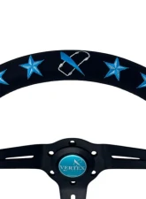 Vertex Vertea Blue 340x70mm Deep 6-Star Leather Steering Wheel                                     - STW-6STR-BLU-LTR - Image 3