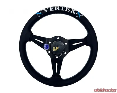 Vertex Vertea Blue 340x70mm Deep 6-Star Leather Steering Wheel - STW-6STR-BLU-LTR