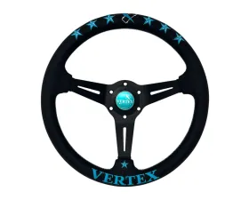 Vertex Vertea Blue 340x70mm Deep 6-Star Leather Steering Wheel