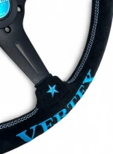 Vertex Vertea Blue 340x70mm Deep 6-Star Suede Steering Wheel                                     - STW-6STR-BLU-SDE - Image 3