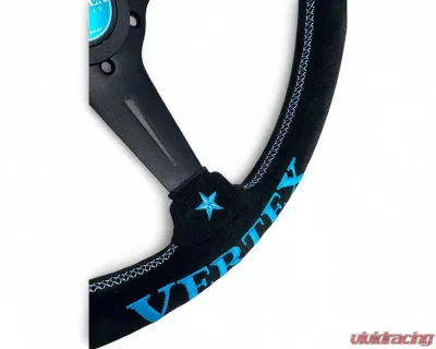 Vertex Vertea Blue 340x70mm Deep 6-Star Suede Steering Wheel - STW-6STR-BLU-SDE