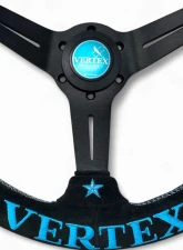 Vertex Vertea Blue 340x70mm Deep 6-Star Suede Steering Wheel                                     - STW-6STR-BLU-SDE - Image 4