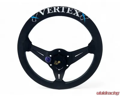 Vertex Vertea Blue 340x70mm Deep 6-Star Suede Steering Wheel - STW-6STR-BLU-SDE