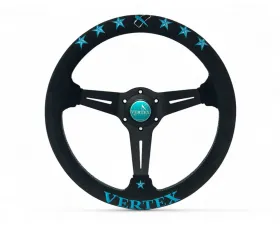 Vertex Vertea Blue 340x70mm Deep 6-Star Suede Steering Wheel
