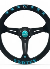 Vertex Vertea Blue 340x70mm Deep 6-Star Suede Steering Wheel                                     - STW-6STR-BLU-SDE - Image 7