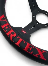 Vertex Red 340x70mm Deep 6-Star Leather Steering Wheel                                     - STW-6STR-RED-LTR - Image 3