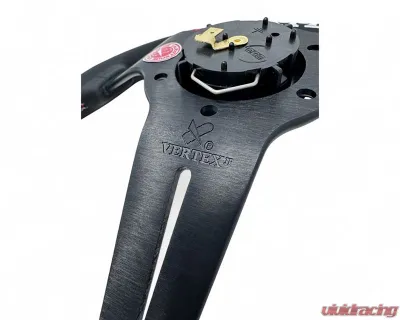 Vertex Red 340x70mm Deep 6-Star Leather Steering Wheel - STW-6STR-RED-LTR