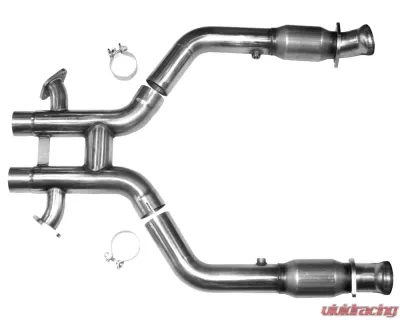 Kooks 3.0" x 2.75" OEM Exhaust Green Catted H-Pipe Stainless Steel w/side pipe connections Ford Mustang GT 5.0L 4V | Boss 302 Edition 2012-2013 - 11413610
