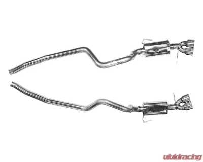 Kooks 2.75" x 3.0" OEM Cat-back Exhaust 4" Slash Cut Polished Quad Tips Ford Mustang GT500 5.8L 4V 2013-2014 - 11434200