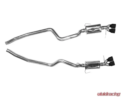 Kooks 2.75" x 3.0" OEM Cat-back Exhaust 4" Slash Cut Black Coated Quad Tips Ford Mustang GT500 5.8L 4V 2013-2014 - 11434210