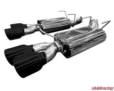 Kooks 2.75" x 3.0" OEM Axleback Exhaust w/Kooks Polished Oval Race Mufflers and 4" Slash Cut Black Coated QuadTips Ford Mustang GT500 5.8L 4V 2013-2014 - 11436210