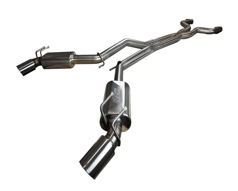 Kooks Complete 3.0" Exhaust System w/Torca Tight Clamps with: 3.0" Green High Flow Race Cats, X-Pipe, Kooks Polished Oval Race Mufflers and 4" Polished Slash Cut Tips Chevrolet Camaro V8 2010-2015 - 22505301