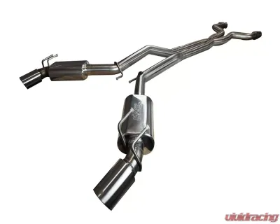 Kooks Complete 3.0" Exhaust System w/Torca Tight Clamps with: 3.0" Green High Flow Race Cats, X-Pipe, Kooks Polished Oval Race Mufflers and 4" Polished Slash Cut Tips Chevrolet Camaro V8 2010-2015 - 22505301