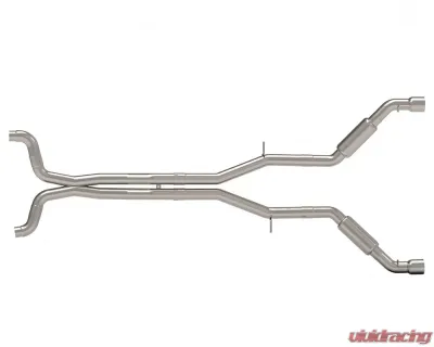 Kooks 3" Street Screamer Connection Back Exhaust System X-Pipe w/Kooks Bullet Mufflers and 4" Polished Slash Cut Dual Tips Chevrolet Camaro SS | ZL1 2016-2020 - 22604101SS