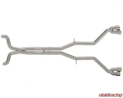 Kooks 3" Muffler Delete Connection Back Exhaust System X-Pipe w/Muffler Delete Pipes and 4" Polished Slash Cut Quad Tips Chevrolet Camaro SS | ZL1 2016-2020 - 22604151MD