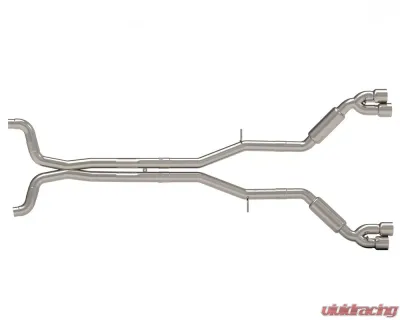 Kooks 3" Street Screamer Connection Back Exhaust System X-Pipe w/Kooks Bullet Mufflers and 4" Polished Slash Cut Quad Tips Chevrolet Camaro SS  | ZL1 2016-2020 - 22604151SS