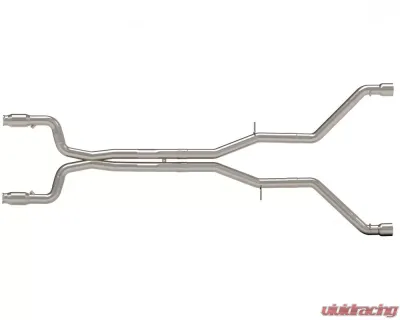 Kooks Complete 3" Muffler Delete Exhaust System X-Pipe w/3" Green Catted Pipes Muffler Delete Pipes and 4" Polished Slash Cut Dual Tips Chevrolet Camaro SS | ZL1 2016-2020 - 22605301MD