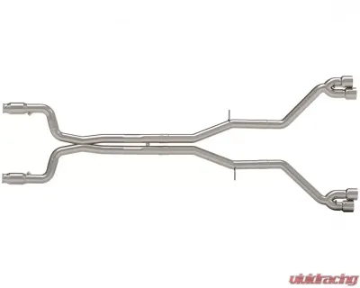 Kooks Complete 3" Muffler Delete Exhaust System X-Pipe w/3" Green Catted Pipes Muffler Delete Pipes and 4" Polished Slash Cut Quad Tips Chevrolet Camaro SS | ZL1 2016-2020 - 22605351MD