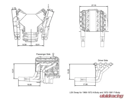 Kooks 1 7/8" x 3.0" Stainless Steel Long Tube Headers w/Merge Collectors Chevrolet | Pontiac | Buick Skylark | Oldsmobile Cutlass | GMC Sprint 1968-1981 - 29202400