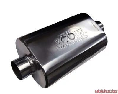 Kooks 2-1/2" Oval Center/Center Muffler 12" Long Body. Polished Stainless Steel - KO250-12