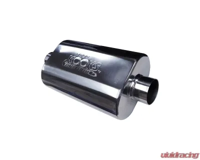 Kooks 2-1/2" Oval Center/Center Muffler 12" Long Body. Polished Stainless Steel - KO250-12