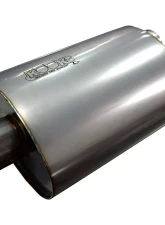 Kooks 2-1/2" Oval Center/Offset Muffler 12" Long Body. Stainless Steel.                                     - MUF-009 - Image 3