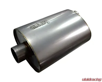Kooks 2-1/2" Oval Center/Offset Muffler 12" Long Body. Stainless Steel. - MUF-009