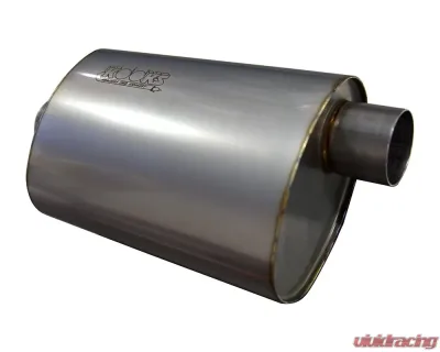 Kooks 2-1/2" Oval Center/Offset Muffler 12" Long Body. Stainless Steel. - MUF-009