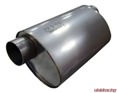 Kooks 3" Oval Offset/Offset (Same Side) Muffler 14" Long Body. Stainless Steel. - MUF-014