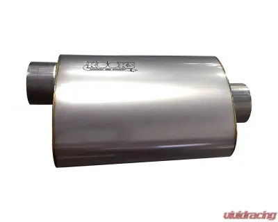 Kooks 3" Oval Center/Offset Muffler 12" Long Body. Stainless Steel. - MUF-018