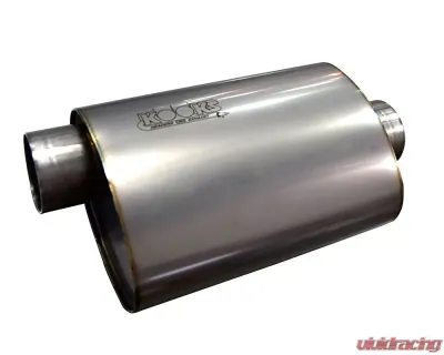Kooks 3" Oval Center/Offset Muffler 12" Long Body. Stainless Steel. - MUF-018