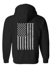 Kooks American Flag Exhaust Pullover Hoodie Black Small                                     - HS-100603-00 - Image 2