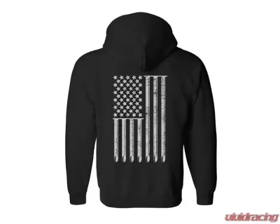 Kooks American Flag Exhaust Pullover Hoodie Black Small - HS-100603-00