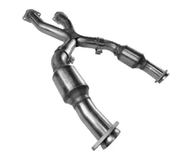 Kooks 2-1/2inch Stainless Steel Green Catted X-Pipe Connects to OEM Ford Mustang GT 4.6L V8 | SVT Cobra 4.6L V8 1996-1998