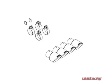 CORSA Performance Quad 4.5" Polished Pro-Series NPP Tip Kit w/ Clamps Chevrolet Corvette C7 2014-2019 - 14778