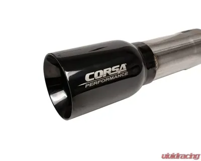 Corsa Performance 2.75" Catback Exhaust Dual Rear Exit w/ Single 4.0" Black American Flag Tips Jeep Wrangler JLU 3.6L 2018-2021 - 21124BLKUSA