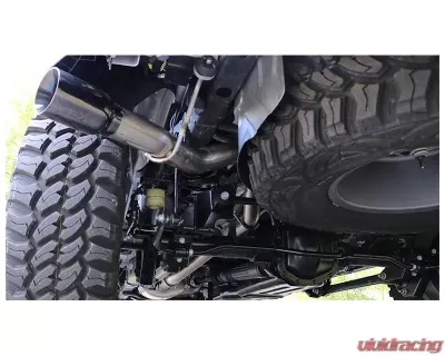 Corsa 3.0" Catback Single Side Exit Single 4.0" Black PVD Straight-Cut Tips USA Flag Etch Jeep Gladiator 2020-2022 - 21060BLKUSA