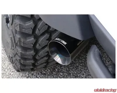 Corsa 3.0" Catback Single Side Exit Single 4.0" Black PVD Straight-Cut Tips USA Flag Etch Jeep Gladiator 2020-2022 - 21060BLKUSA