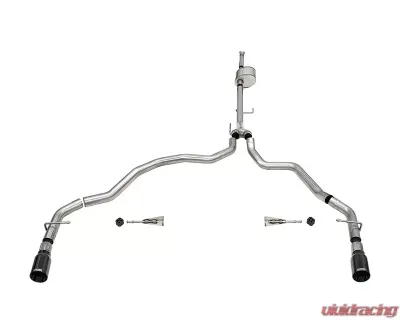 Corsa 3.0" Xtreme Dual Rear Catback Exhaust w/ Black Tips Ford F-150 SuperCrew 145.4 Wheelbase 2021-2022 - 21149BLK